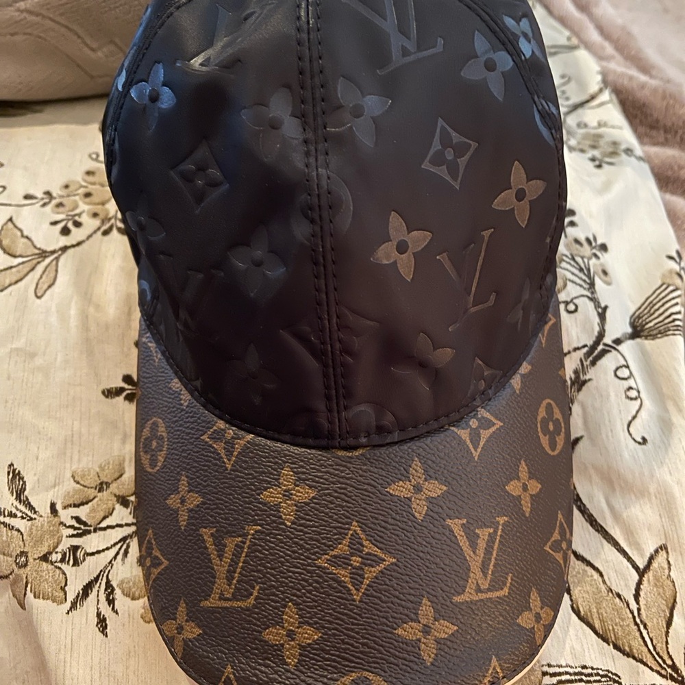 Louis Vuitton monogram & black hat.